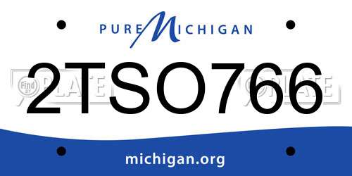 2TSO766 Michigan License Plate