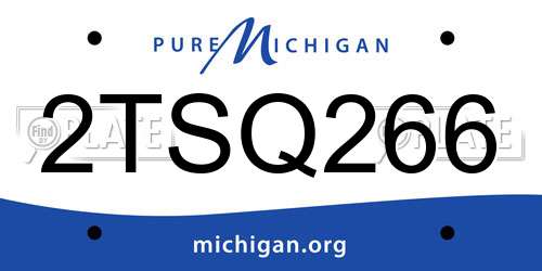 2TSQ266 Michigan License Plate