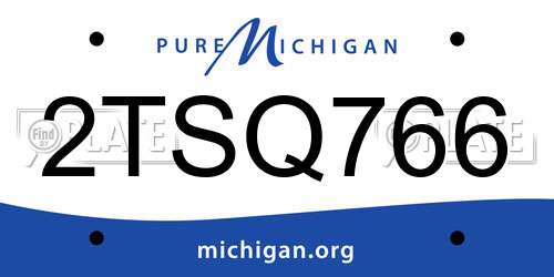 2TSQ766 Michigan License Plate