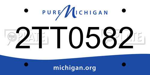 2TT0582 Michigan License Plate