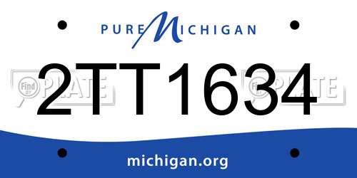 2TT1634 Michigan License Plate