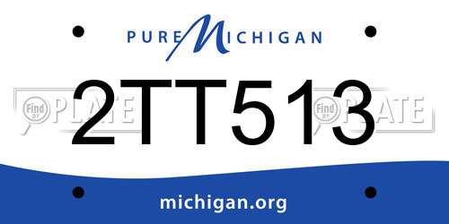 2TT513 Michigan License Plate