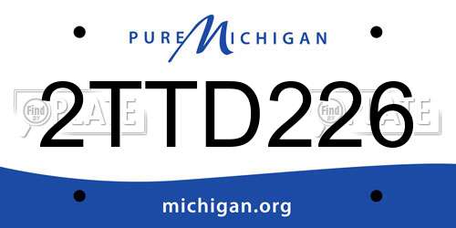 2TTD226 Michigan License Plate