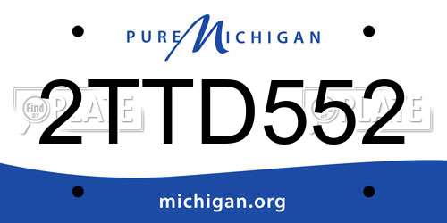 2TTD552 Michigan License Plate