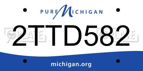 2TTD582 Michigan License Plate