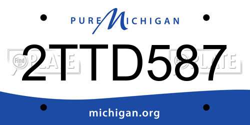 2TTD587 Michigan License Plate