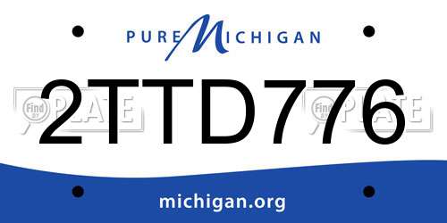 2TTD776 Michigan License Plate