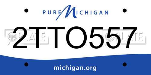 2TTO557 Michigan License Plate