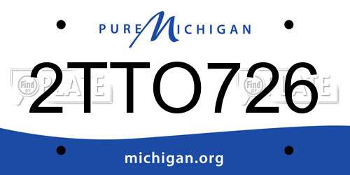 2TTO726 Michigan License Plate