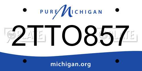 2TTO857 Michigan License Plate