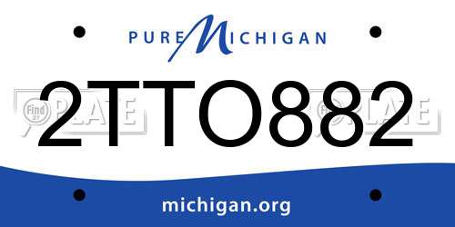 2TTO882 Michigan License Plate