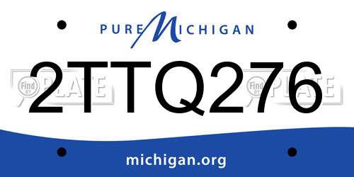 2TTQ276 Michigan License Plate