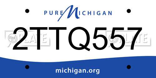 2TTQ557 Michigan License Plate