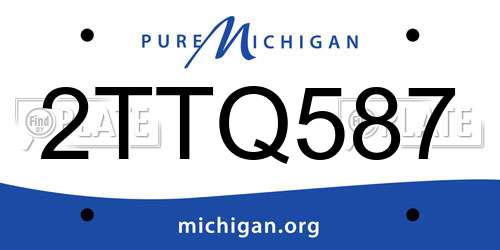 2TTQ587 Michigan License Plate