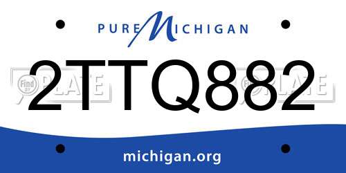 2TTQ882 Michigan License Plate
