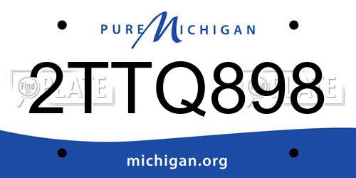 2TTQ898 Michigan License Plate