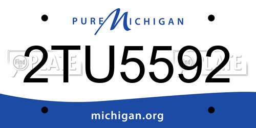 2TU5592 Michigan License Plate