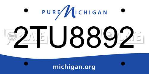 2TU8892 Michigan License Plate