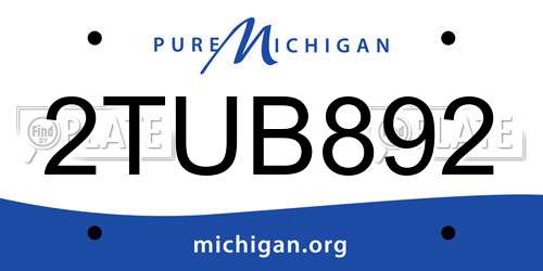 2TUB892 Michigan License Plate
