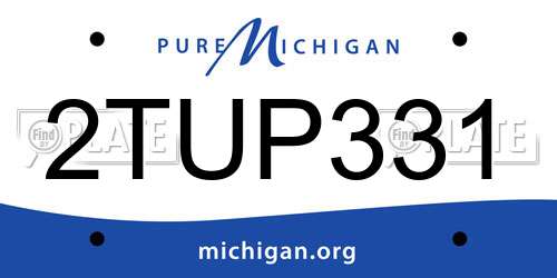 2TUP331 Michigan License Plate