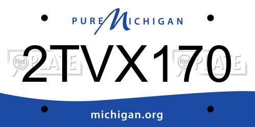 2TVX170 Michigan License Plate