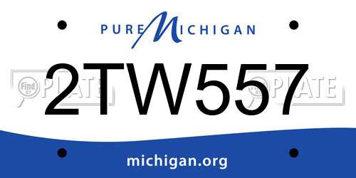 2TW557 Michigan License Plate