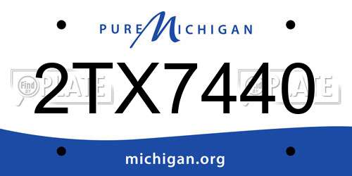 2TX7440 Michigan License Plate