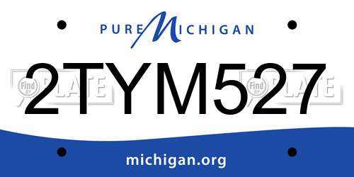 2TYM527 Michigan License Plate