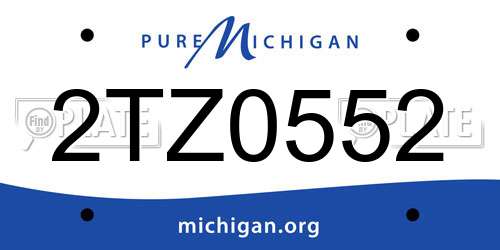 2TZ0552 Michigan License Plate