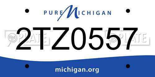 2TZ0557 Michigan License Plate