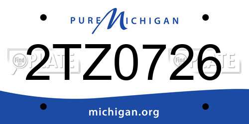 2TZ0726 Michigan License Plate