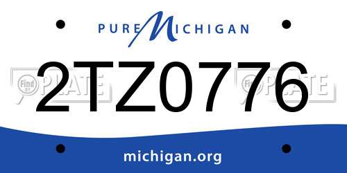 2TZ0776 Michigan License Plate