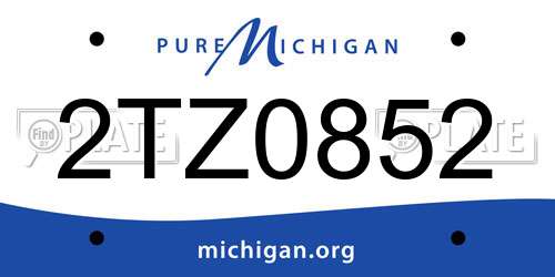 2TZ0852 Michigan License Plate