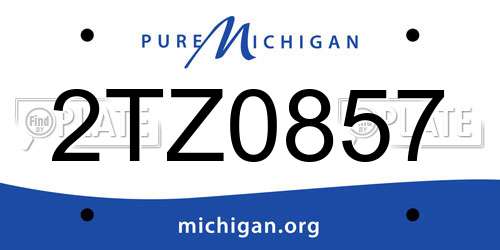 2TZ0857 Michigan License Plate