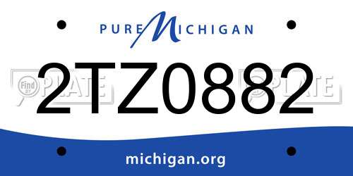2TZ0882 Michigan License Plate