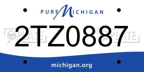 2TZ0887 Michigan License Plate