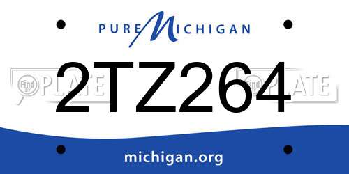 2TZ264 Michigan License Plate