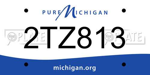 2TZ813 Michigan License Plate
