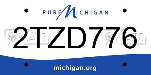 2TZD776 Michigan License Plate