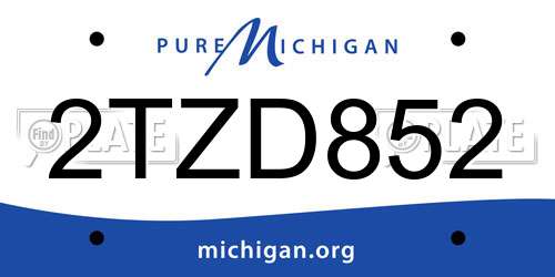 2TZD852 Michigan License Plate