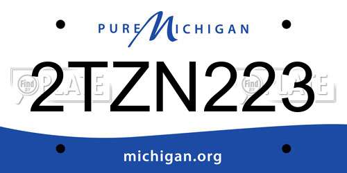 2TZN223 Michigan License Plate