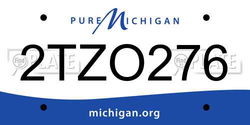 2TZO276 Michigan License Plate