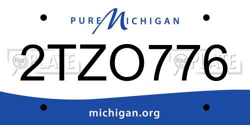 2TZO776 Michigan License Plate