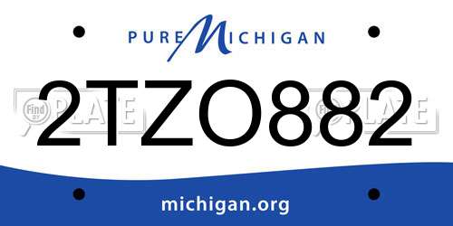 2TZO882 Michigan License Plate