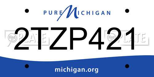2TZP421 Michigan License Plate