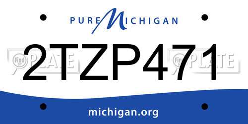 2TZP471 Michigan License Plate