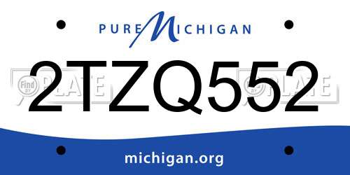 2TZQ552 Michigan License Plate