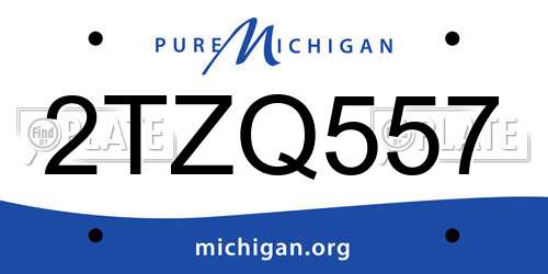 2TZQ557 Michigan License Plate
