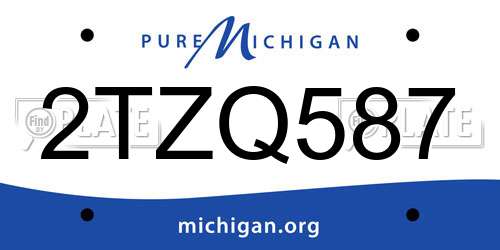 2TZQ587 Michigan License Plate
