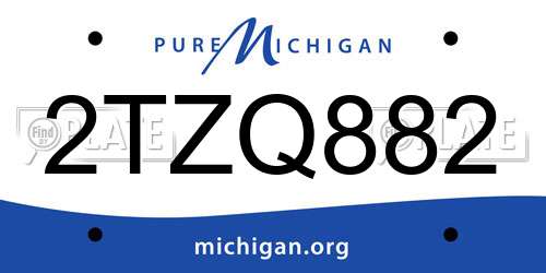2TZQ882 Michigan License Plate